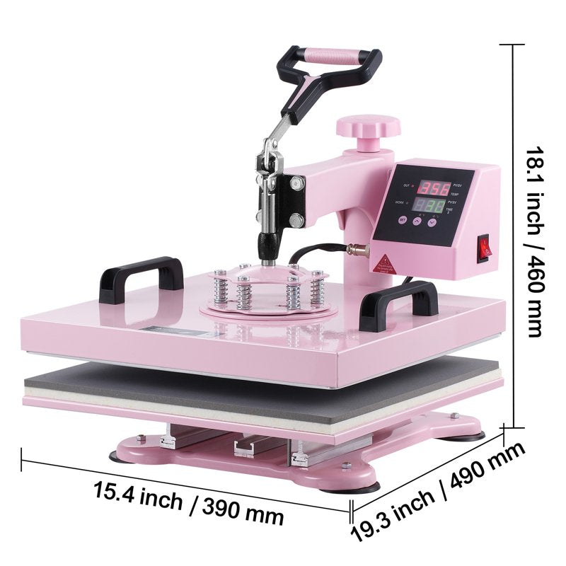 15x15 Inch Heat Press Machine with 5-in-1 Transfer Tool for T-Shirts Mugs Hats
