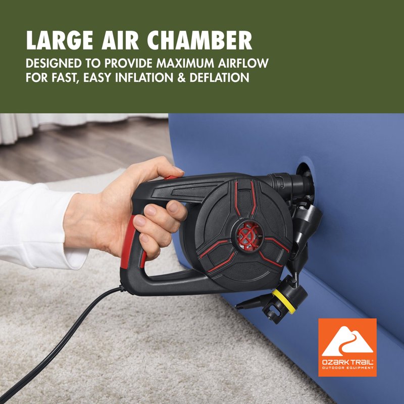 Electric Air Pump for Inflatable Items - High Pressure, Rapid Inflation, Includes 5 Valves