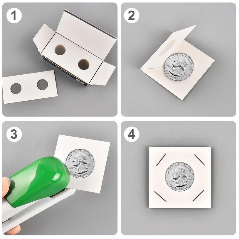 200pcs Cardboard Coin Holders 2x2 Inch for Coin Collecting & Display