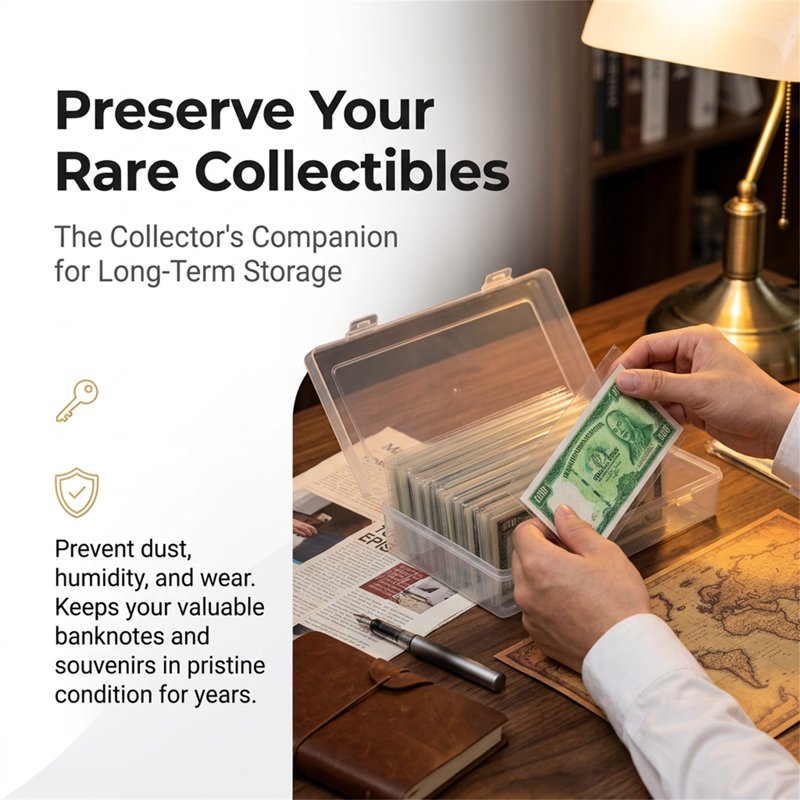 Clear Paper Money Holders 100 Pcs Cash Storage Sleeves for Currency Collection