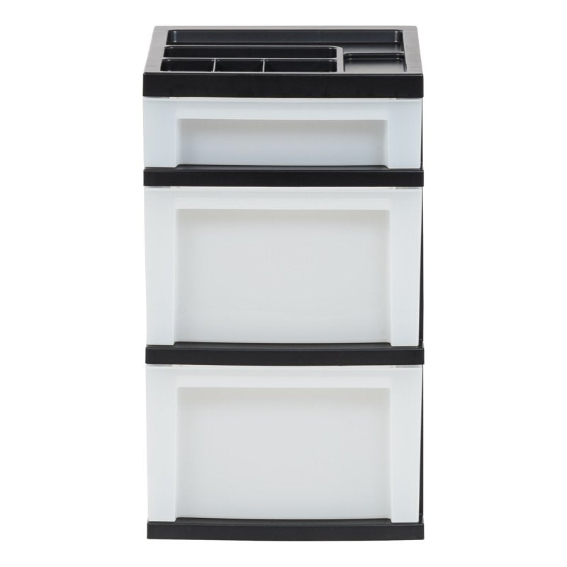 Multi-Purpose Plastic Storage Drawers with Top Organizer - Classroom, Craft, Office Use