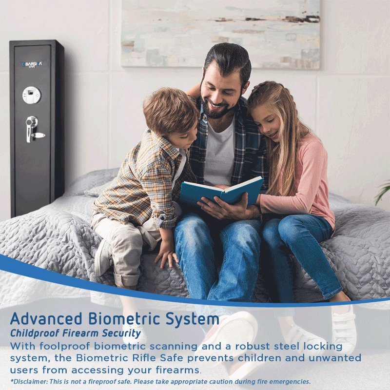 Biometric Gun Safe - Quick-Access Rifle Safe with Fingerprint & Steel Construction