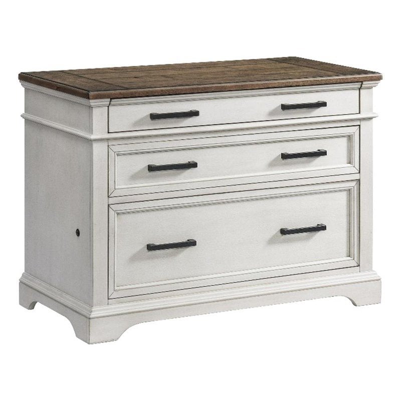 Wood Lateral File Cabinet 42 Inch for Home Office in White and Oak