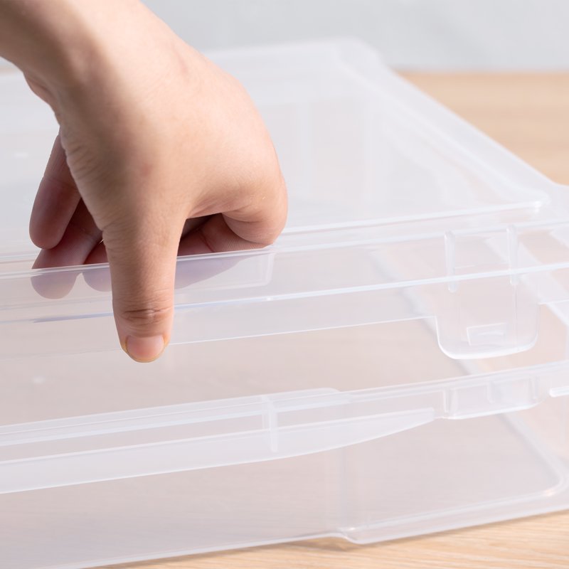 Clear Scrapbook Storage Box 12x12 Inch Craft Organizer Plastic Container
