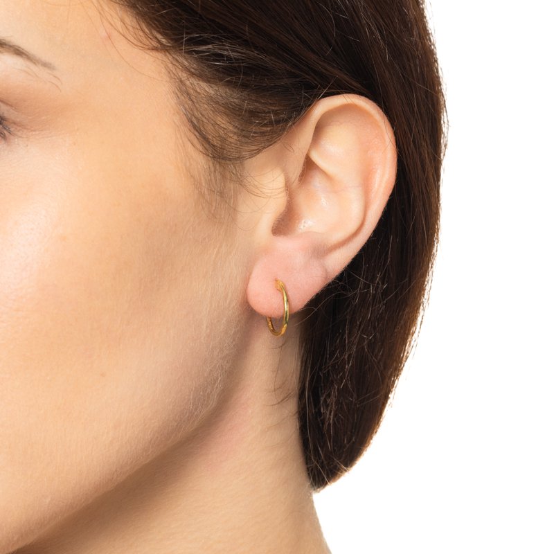 Simulated Diamond Earring Set with Click Top Hoop in 14K Gold Plated Silver