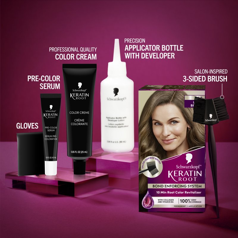 Root Touch-Up Hair Color Kit - Permanent, Long-Lasting Shades for Gray Coverage