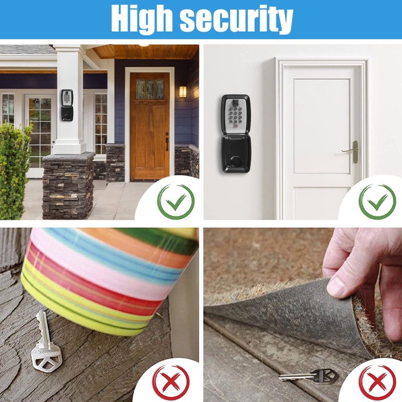 Outdoor Wall Mount Key Lock Box Waterproof Combination Safe for House Keys
