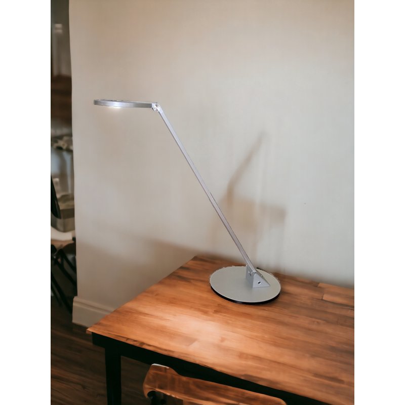 Foldable LED Desk Lamp with Hinged Arm, 900 Lumens, 12W, Silver Finish