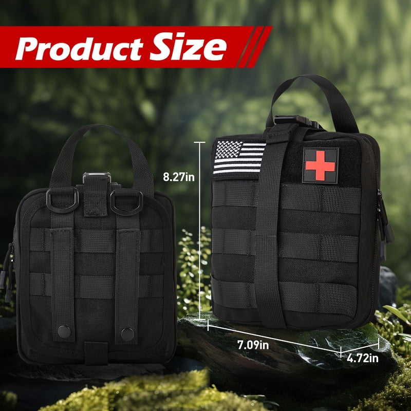 Emergency Trauma First Aid Kit with 36-Inch Splint & Israeli Bandage - Tactical Medical Supplies for Military & Survival