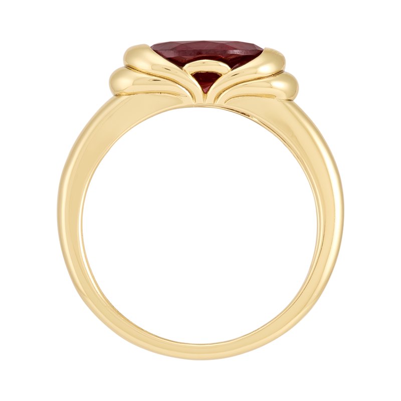 Oval Garnet Ring in 14K Gold Plated Sterling Silver - Elegant Gift Jewelry