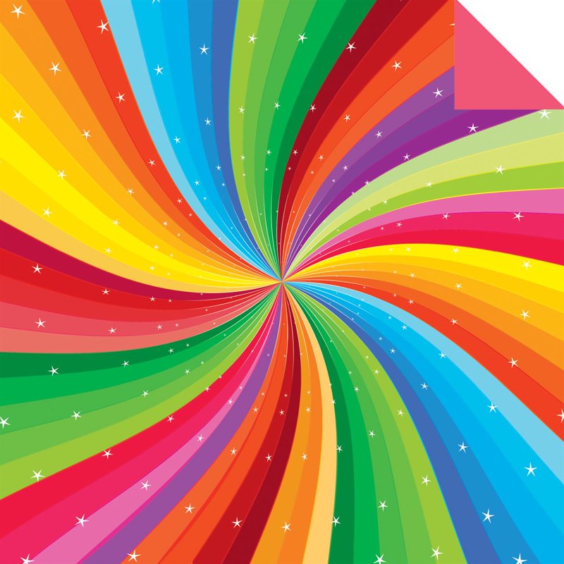 Rainbow Pattern Double-Sided Origami Paper Sheets 500 Pack - 6 Inch