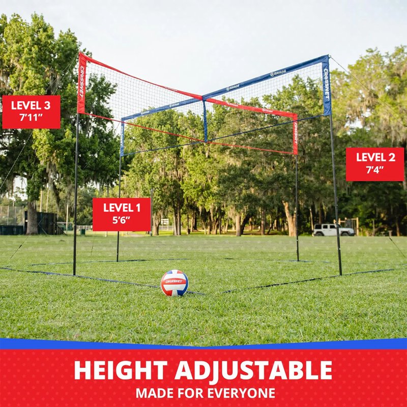 Outdoor Volleyball Game Set with Net, Ball & Accessories