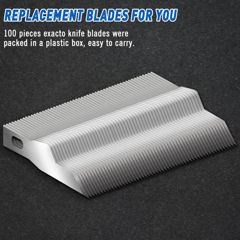 DIYSELF 100 Pack Exacto Knife Blades Assorted Replacement Blades for Craft & Hobby Use