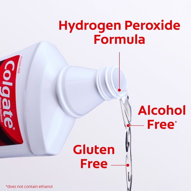 Multi-Pack Whitening Mouthwash with Hydrogen Peroxide, Icy Mint, 3 x 32 oz