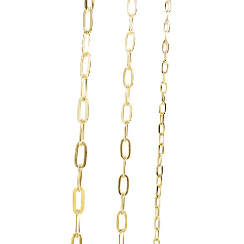 Two Pack Dainty Oval Chain with 3-Inch Extenders for Jewelry Making - Gold Finish