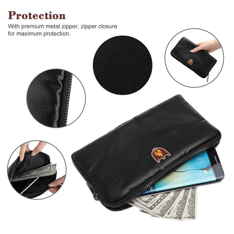 Fireproof Waterproof Document Bag for Cash, Passports & Valuables - 8.2x4.7 Inches