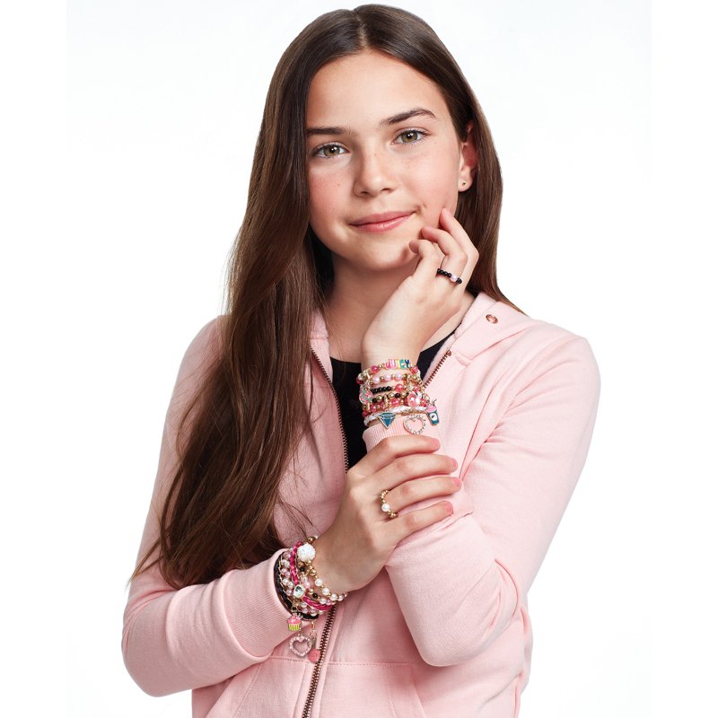 DIY Jewelry Kit for Girls - Create 8 Pink & Precious Charm Bracelets