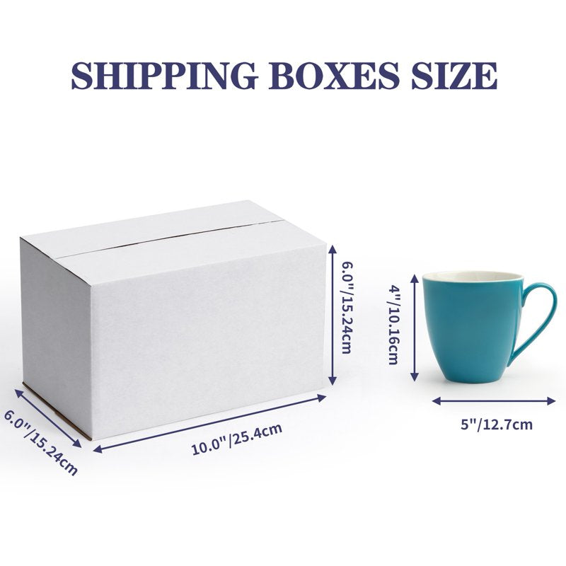 White Shipping Boxes Set of 40 - 10x6x6 Inch Corrugated Cardboard Mailers