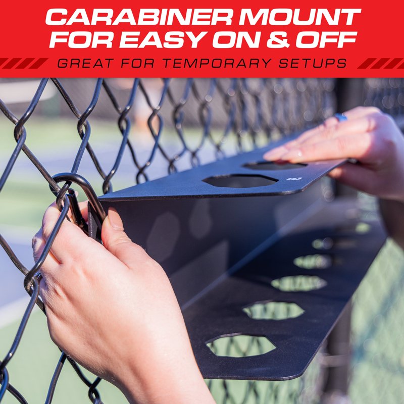 GoSports 8-Paddle Pickleball Paddle Rack for Fence Mount - Commercial Grade