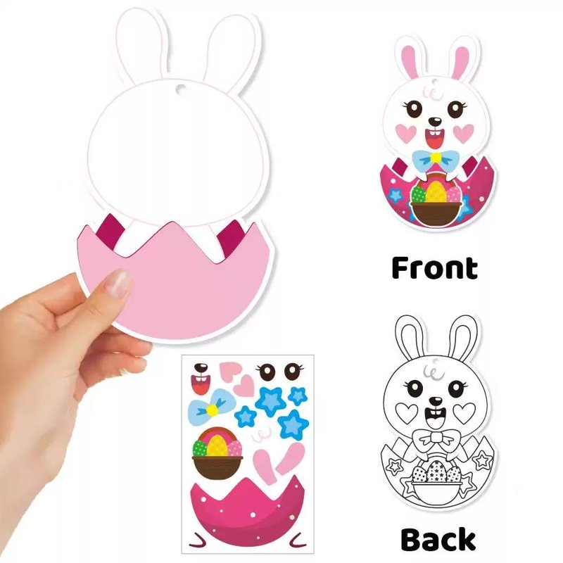 120-Piece Easter Craft Kit for Kids - Decorations, Cards & Ribbons