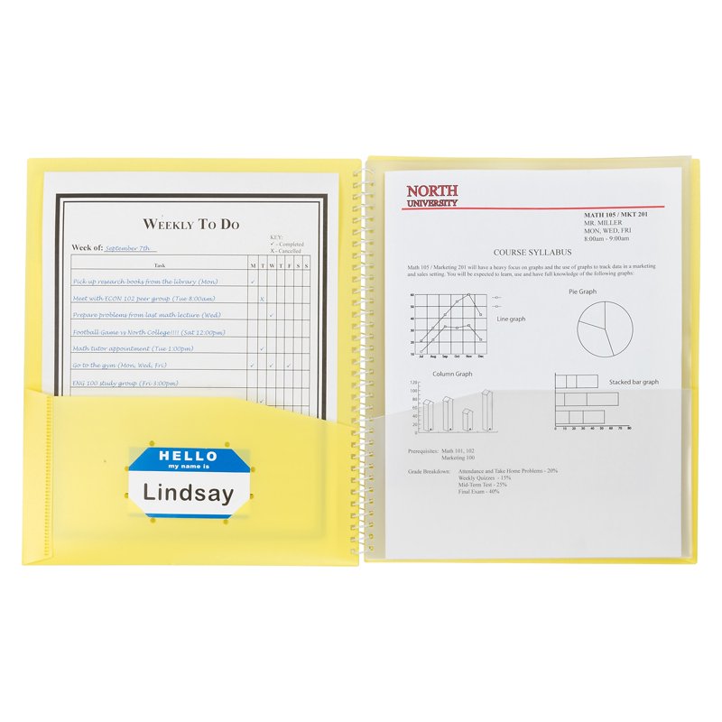 8-Pocket Spiral Bound Portfolio for Documents and Projects - Archival Poly