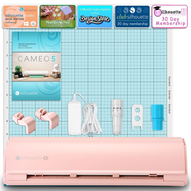 Silhouette Cameo 5 Alpha Vinyl Cutting Machine Bundle with Blades & Tools