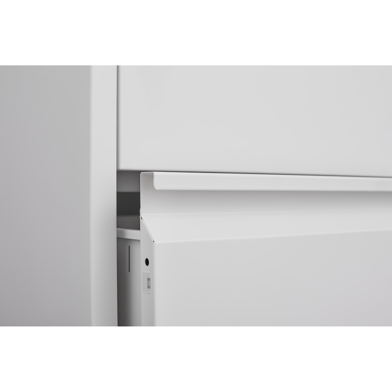 Metal 4-Drawer File Cabinet with Lock, Office Storage, Fits Letter Legal A4, White/Black