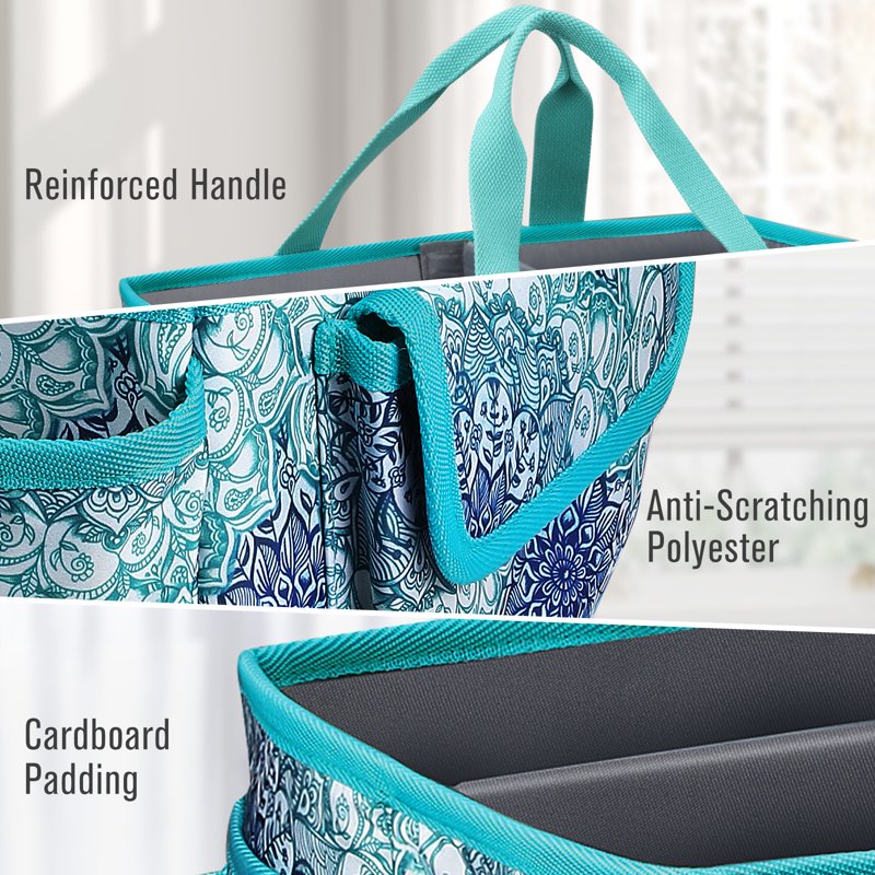 Large Multi-Functional Craft Storage Tote Bag with Pockets and Divider