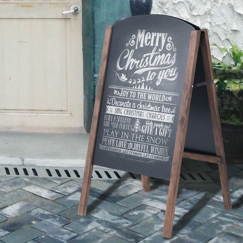 Wood A-Frame Chalkboard Sign Menu Board Sidewalk Wedding Signage