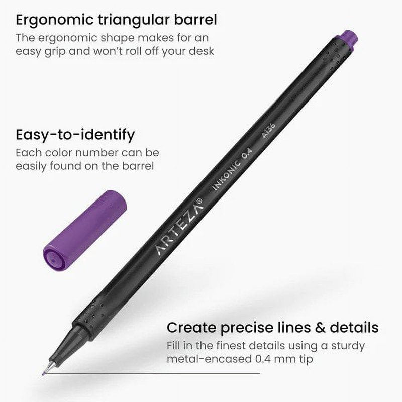 Assorted Color Fineliner Pens Set - 48 pcs, 0.4mm Fine Line Drawing & Writing Tools