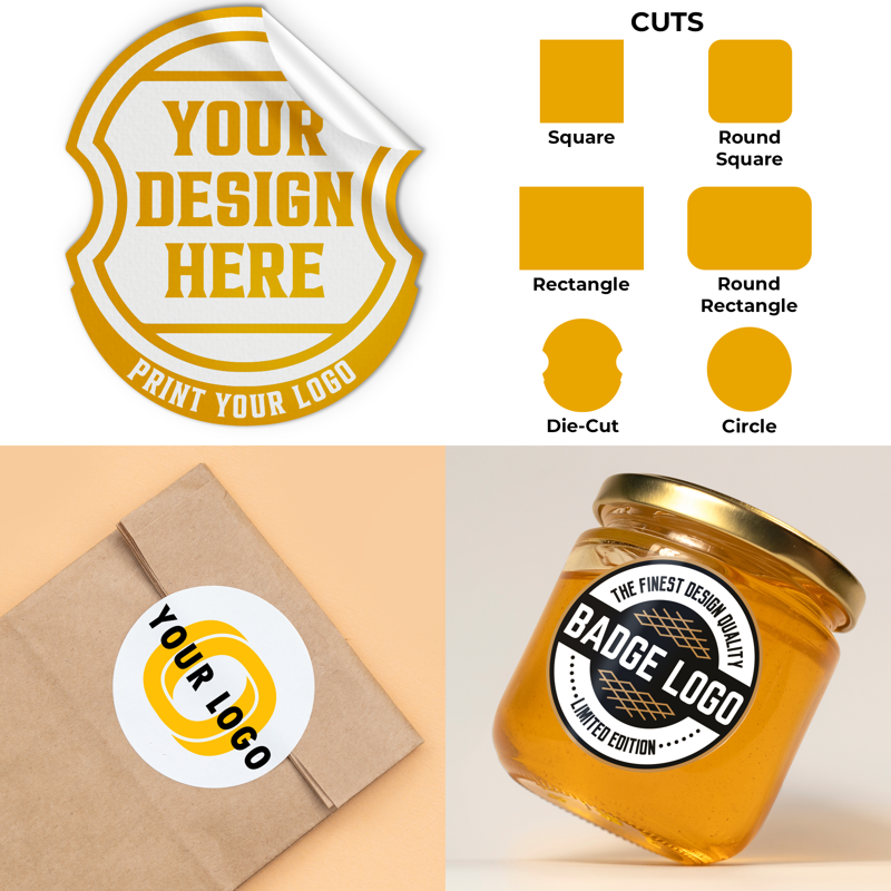 Custom Logo Stickers - Personalized Vinyl Labels Bulk Sets for Business & Packaging