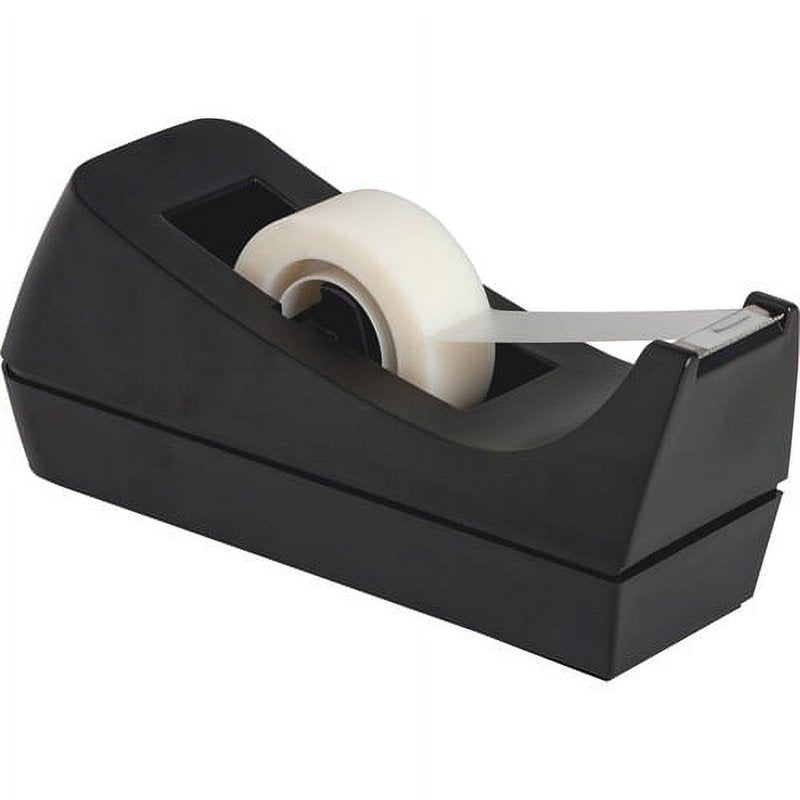 Desktop Tape Dispenser for Standard 1/2" & 3/4" Tape Rolls - Heavy Duty Plastic, Nonskid Base