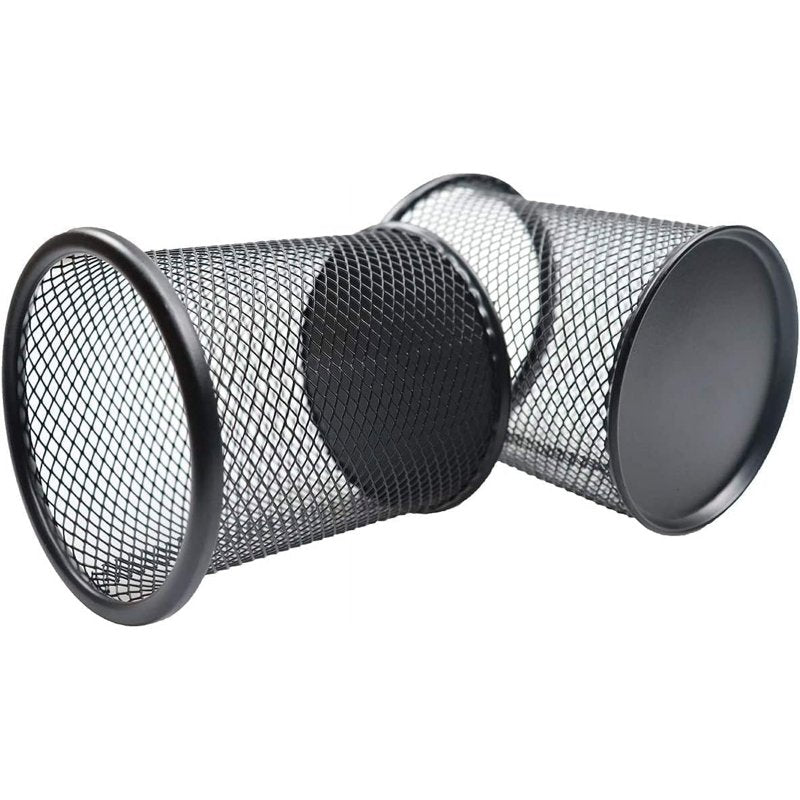 Mesh Metal Pen Holders Set of 4 - Durable Desk Organizer Cups for Office and Home