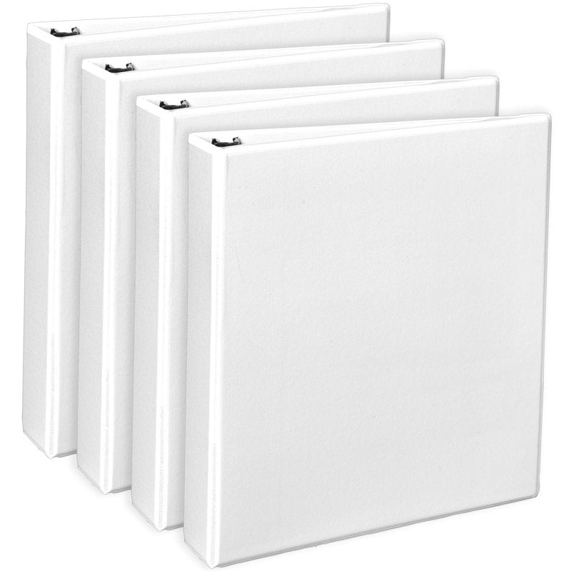 3-Ring View Binder 1.5 Inch Pack of 4 White Durable Office Organizer