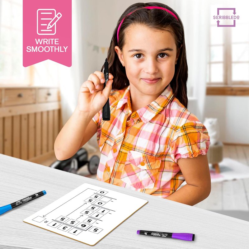 Dry Erase Division Chart Whiteboard for Students 9x12 - Double-Sided Learning Tool