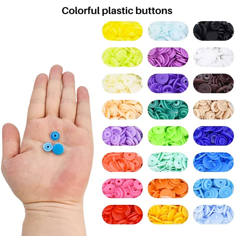 Plastic Snaps Fasteners Kit with Tools for Sewing & Crafting - Colorful