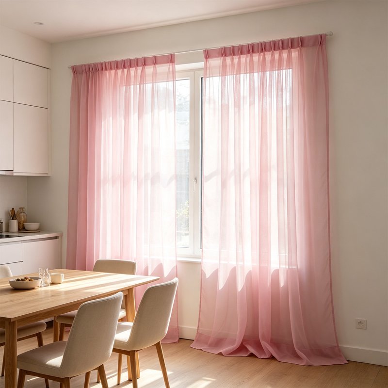 Semi-Sheer Light Filtering Curtains for Living Room & Bedroom - 78 Inch Long