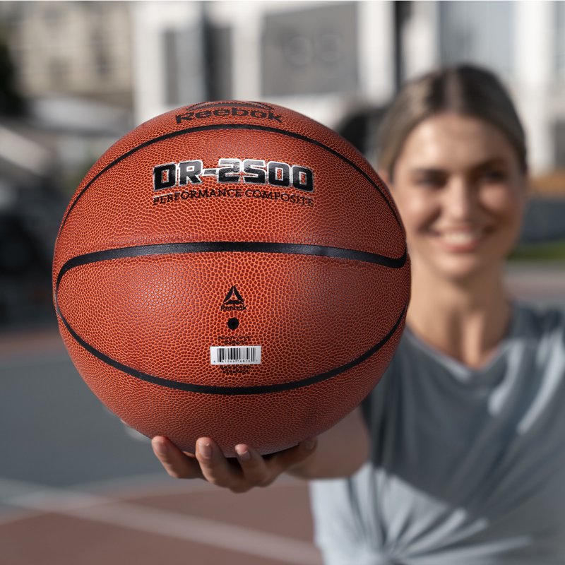 Reebok Size 6 Rubber Basketball for Indoor & Outdoor Play - Includes Pump