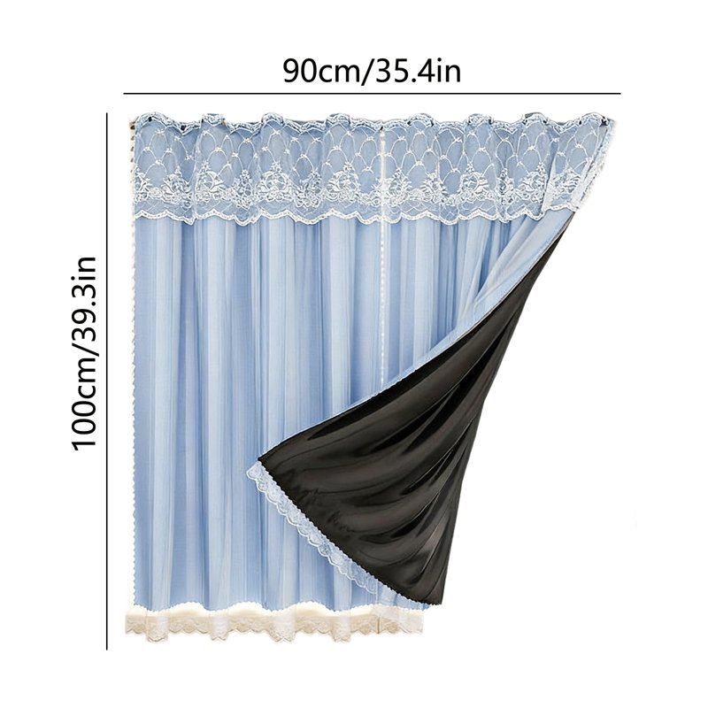Double Layer Blackout Curtains for Bedroom Bay Windows - Thermal Insulated, No Drill, Rental Friendly Drapes