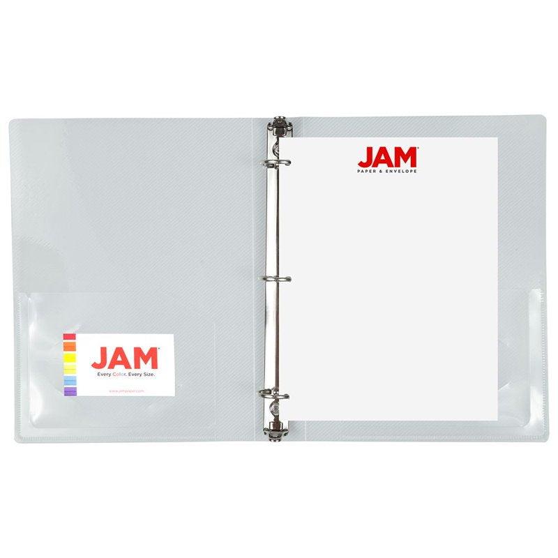 Mini Plastic Binder with Metal Rings - Clear 1 Inch, 3-Ring Organizer