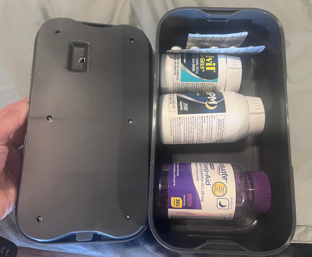 Lockable Storage Box with Combination Lock for Medications Snacks & Valuables