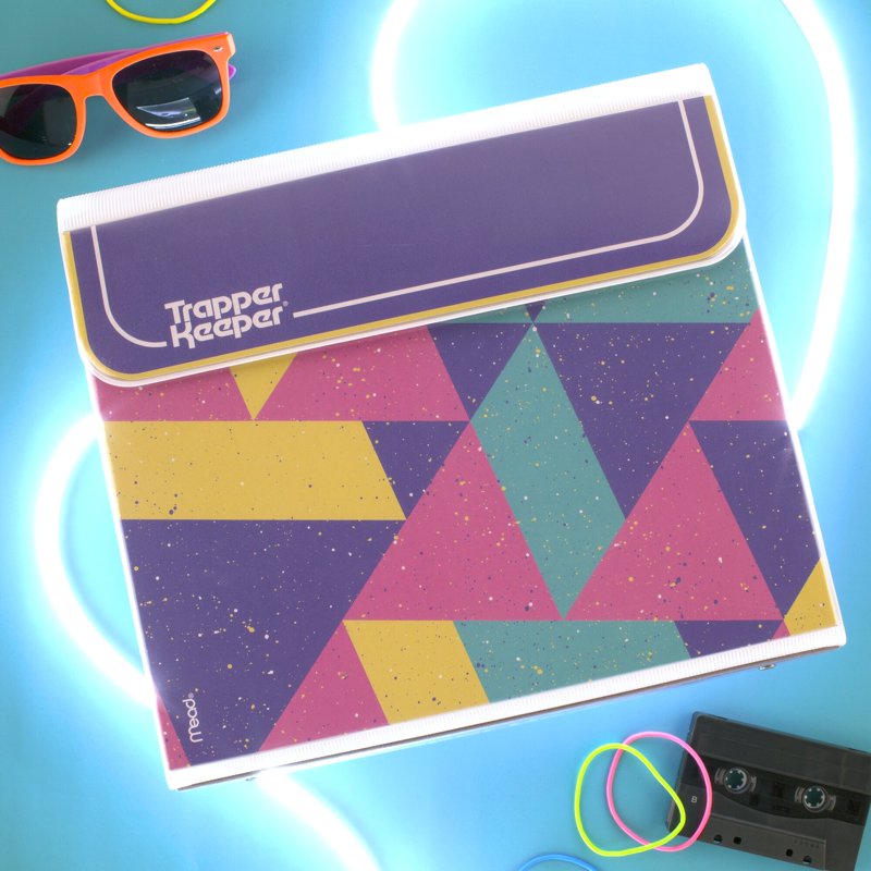 Colorblock Trapper Keeper Binder with Folder and Metal Rings – Office Organization