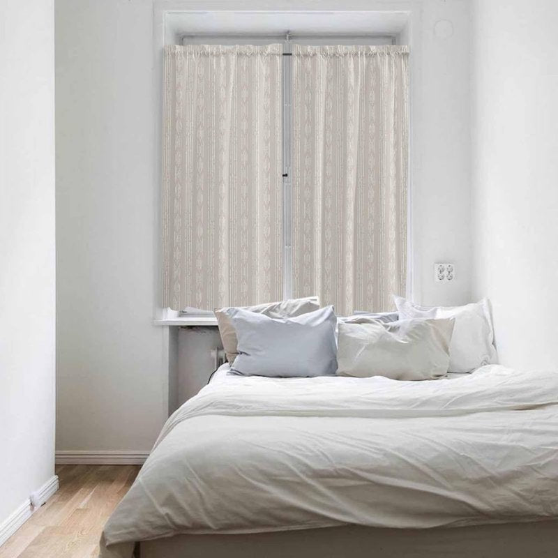 Boho Geometric Window Curtains - Farmhouse Style 2 Panels Custom Sizes