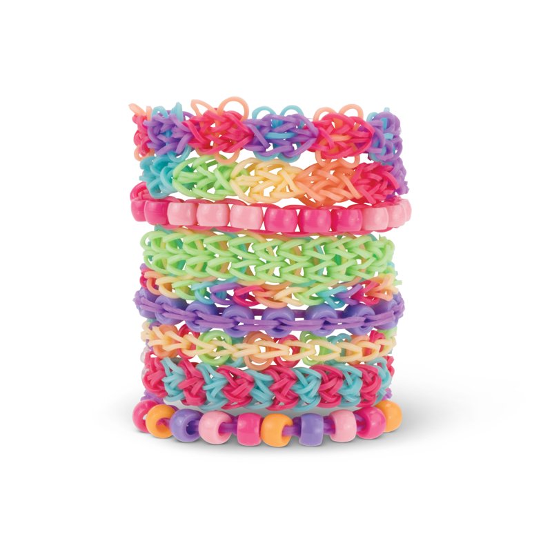 Kids Rainbow Loom Rubber Band Bracelet Making Kit with Beads & Organizer