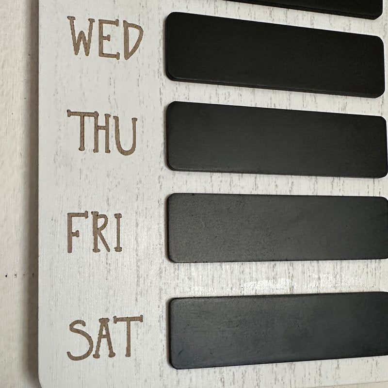 Farmhouse Wood Weekly Menu Planner Chalkboard Wall Decor for Kitchen & Dining