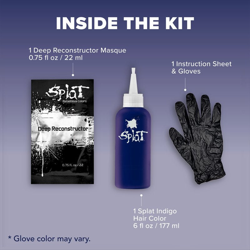 Semi-Permanent Blue Hair Dye Kit - Vibrant Indigo for Brunettes and Blondes