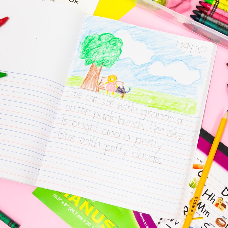 Primary Composition Notebook Marble Cover 100 Sheets for Grades K-2 - 48 Pack