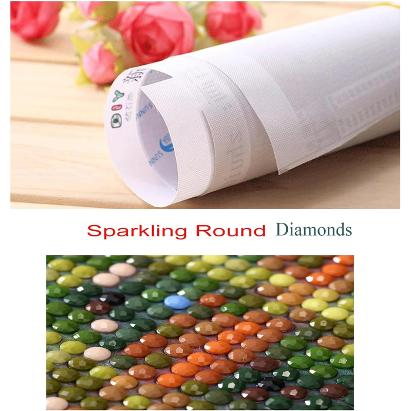 Diamond Painting Kit for Adults and Beginners - Farmhouse 5D Art with Gems, 12x16 Inch Wall Decor