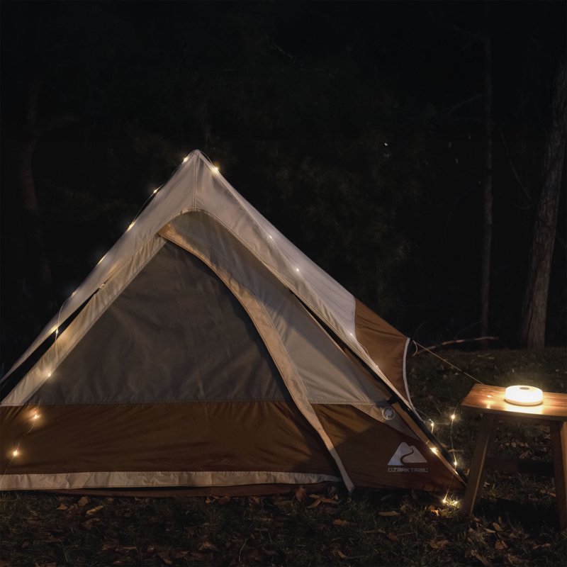 2-in-1 Camping Light with 600-Lumen Lantern & 32.5 ft String Light - Rechargeable