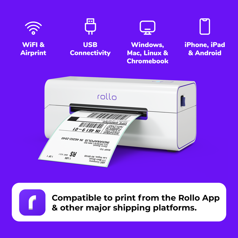 Wireless Thermal Label Printer for Shipping - 4x6 Wi-Fi Printer, AirPrint Compatible